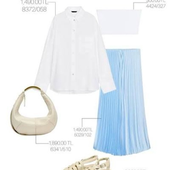 Zara Pleated Midi Skirt - Picture 1 of 5